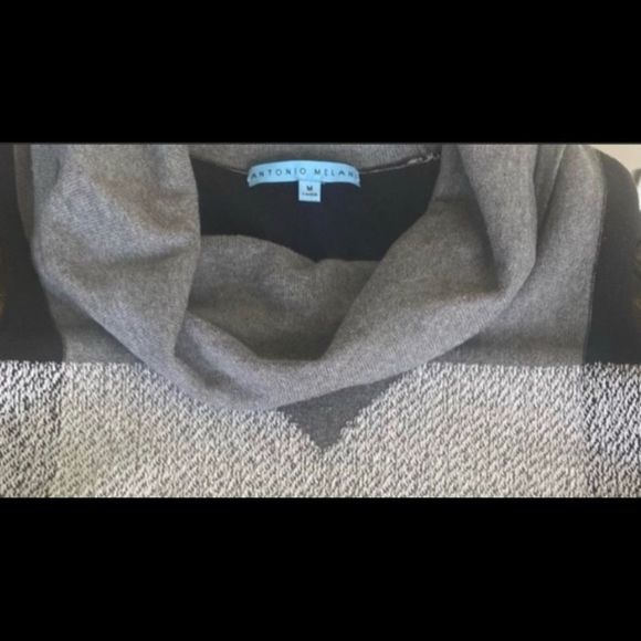 ANTONIO MELANI Sleeveless Top Gray and Black Dark Academia Top w/ Cowl Neck Sz M - Picture 6 of 8